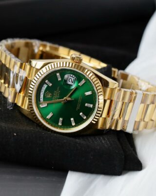 Day-Date Fluted Bezel Green Dial Presidential Bracelet