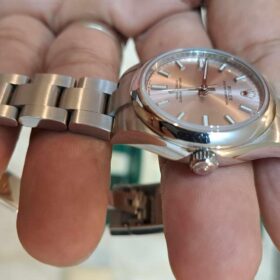 Replica Rolex Oyster Perpetual Date Salmon Dial 115200 34 mm photo review