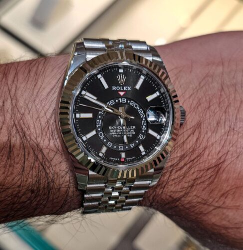 Superclone Rolex Sky-Dweller Bright black Dial 336934 Jubilee photo review