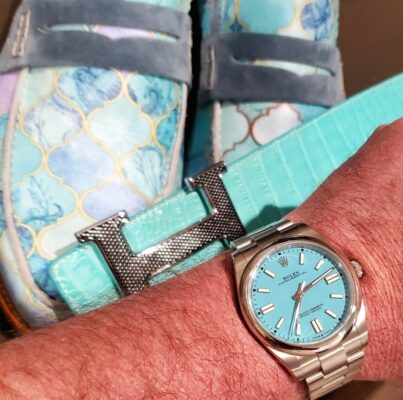 Replica Rolex Oyster Perpetual Tiffany Blue Dial 124300 41 mm photo review