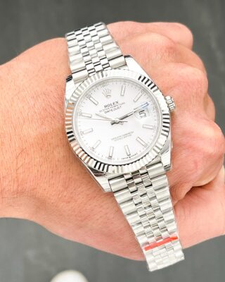 Datejust White Dial 126334 Jubilee Flutted Design Element