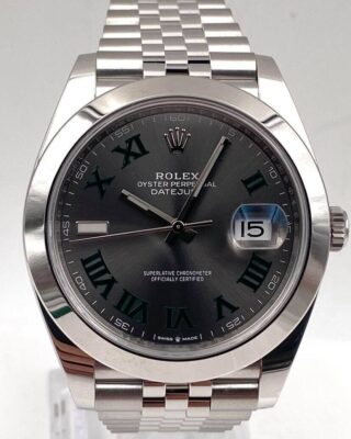 Superclone Datejust Rhodium Dial 126300 "Wimbledon" Jubilee Perspective View
