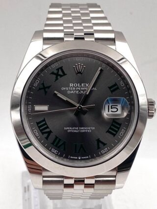 Superclone Datejust Rhodium Dial 126300 "Wimbledon" Jubilee Perspective View