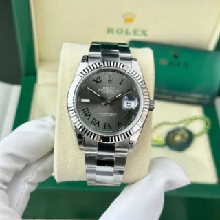 Datejust Wimbledon Rhodium Dial Fluted Bezel Oyster Bracelet