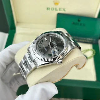 Datejust Wimbledon Rhodium Dial Fluted Bezel Oyster Bracelet