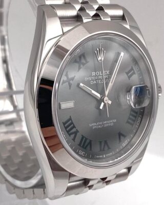 Superclone Datejust Rhodium Dial 126300 "Wimbledon" Jubilee Profile Shot