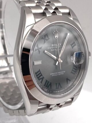 Superclone Datejust Rhodium Dial 126300 "Wimbledon" Jubilee Profile Shot