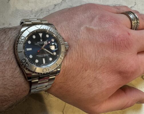 Replica Rolex Yacht-Master Black Dial 116622 photo review