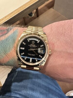Replica Rolex Day-Date II Black Dial 218235-2 40 mm photo review