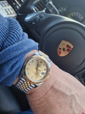 Replica Rolex Datejust Champagne Diamonds Dial 16233 36 mm photo review