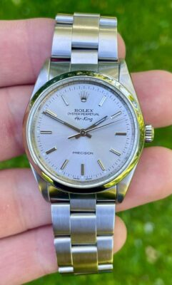 Replica Rolex Air-King Silver Dial 14000M photo review