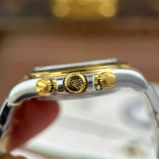 Daytona Black Dial Gold Bezel Two Tone Oyster Bracelet