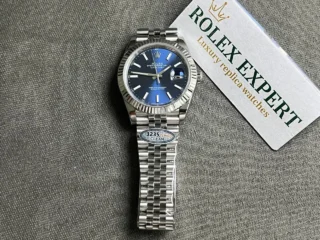 Superclone Datejust Blue Dial 126334 Jubilee Perspective View