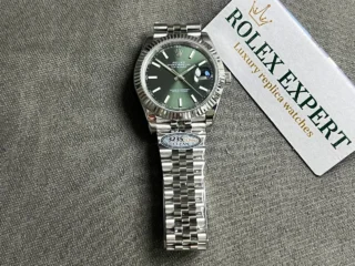 Superclone Datejust Green Dial 126334 Jubilee Perspective View