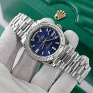 Day-Date Blue Fluted Bezel Presidential Bracelet