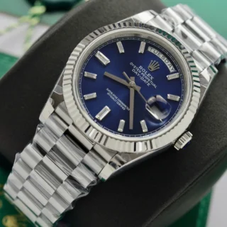 Day-Date Blue Fluted Bezel Presidential Bracelet