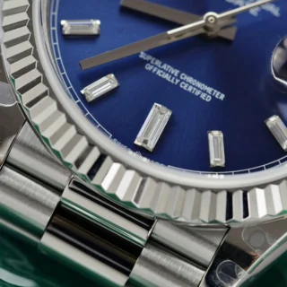 Day-Date Blue Fluted Bezel Presidential Bracelet