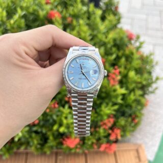 Alternative view of Superclone Rolex Day-Date Ice Blue Diamond Dial 228396tbr-0002 40 mm