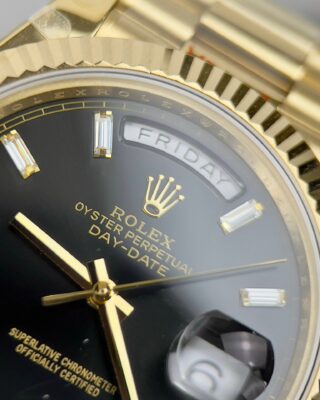 Superclone Rolex Day-Date Bright Black Diamond Dial 228238-0004 40 mm - Image 5