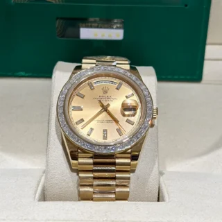 Champagne Dial Diamond Bezel Gold presidential Bracelet