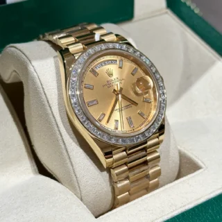 Champagne Dial Diamond Bezel Gold presidential Bracelet