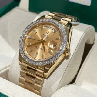 Champagne Dial Diamond Bezel Gold presidential Bracelet