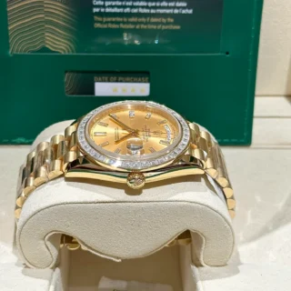 Champagne Dial Diamond Bezel Gold presidential Bracelet