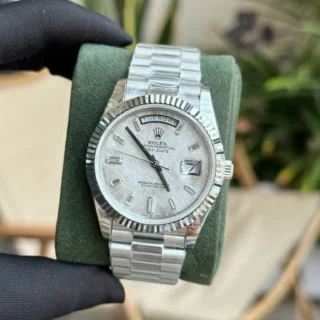 Day-Date Meteorite Dial Fluted Bezel Presidential Bracelet