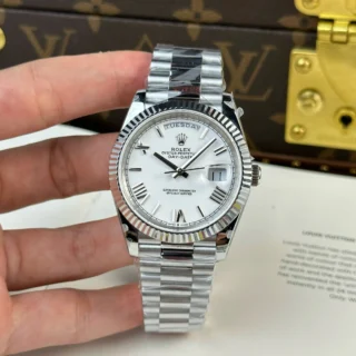 Day Date White Dial Fluted Bezel Presidential Bracelet