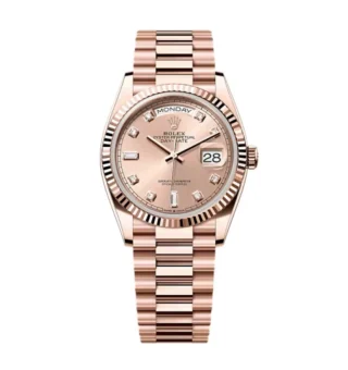 Superclone Rolex Day-Date Rosé Diamond Dial 128235-0009 36 mm