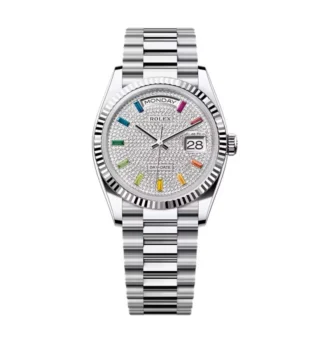 Superclone Rolex Day-Date Diamond-Paved Dial 128236-0003 36 mm