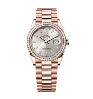 Superclone Rolex Day-Date Silver Dial 128345rbr-0081 36 mm