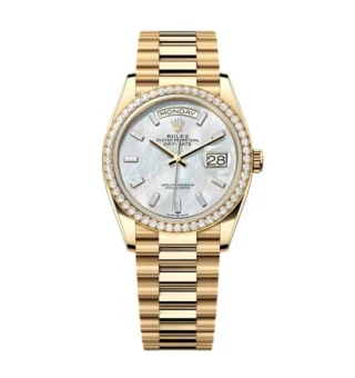 Superclone Rolex Day-Date White Mother-of-Pearl Diamond Dial 128348rbr-0070 36 mm
