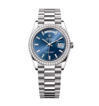 Superclone Rolex Day-Date Bright Blue Diamond Dial 128349rbr-0051 36 mm