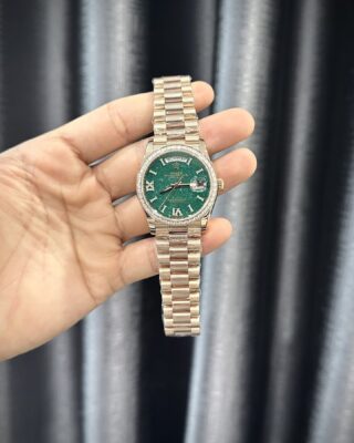 Superclone Rolex Day-Date Green Aventurine Diamond Dial 128345rbr-0068 36 mm - Image 3
