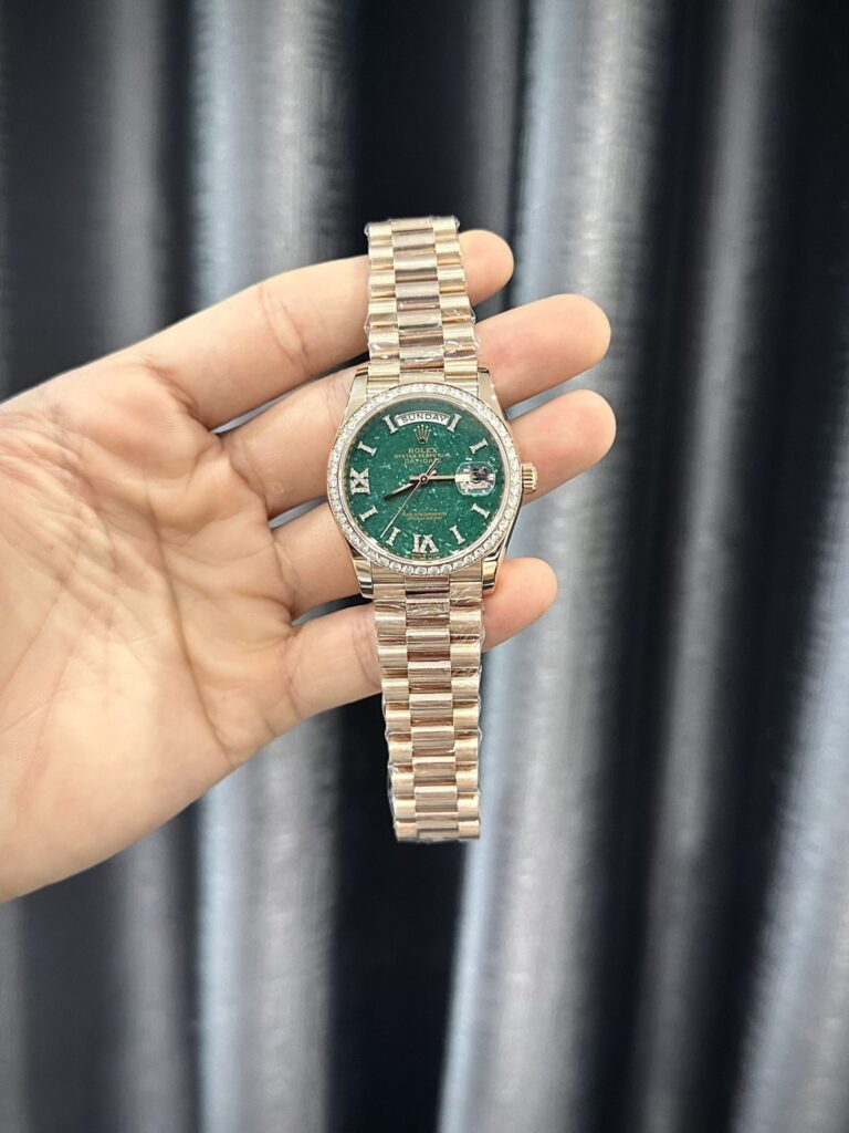 Superclone Rolex Day-Date Green Aventurine Diamond Dial 128345rbr-0068 36 mm photo review