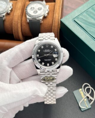 Alternative view of Rolex Datejust Black Diamond Dial 126334-0012 41 mm