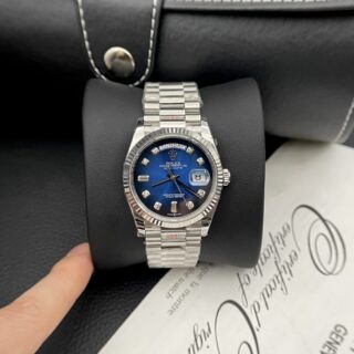 Alternative view of Superclone Rolex Day-Date Blue Ombré Diamond Dial 128236-0005 36 mm