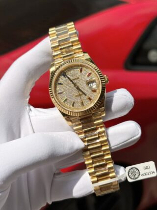 Alternative view of Superclone Rolex Day-Date Diamond-Paved Dial 128238-0051 36 mm