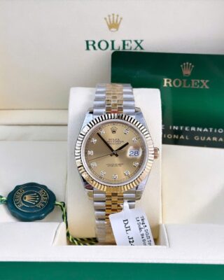 Alternative view of Rolex Datejust Champagne Diamond Dial 126333-0012 41 mm