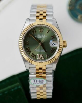 Alternative view of Rolex Datejust Olive Green Roman Diamond Dial 126233-0025 36 mm