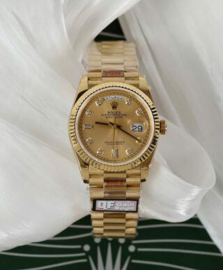 Alternative view of Superclone Rolex Day-Date Champagne Diamond Dial 128238-0008 36 mm