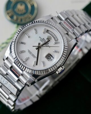 Superclone Rolex Day-Date White Mother-of-Pearl Diamond Dial 128236-0021 36 mm - Image 4