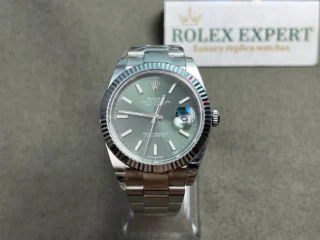 Alternative view of Rolex Datejust Mint Green Dial 126334-0027 41 mm
