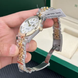 Datejust Pearl Dial Fluted Bezel Two Toned Gold Jubilee Bracelet