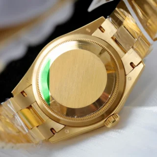 Day-Date Green Dial Diamond Bezel Gold Presidential Bracelet