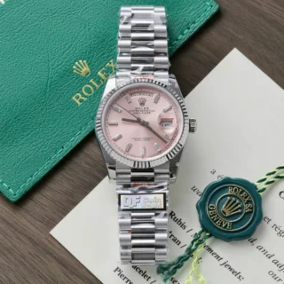 Day Date Pink Dial Fluted Bezel Presidential Bracelet