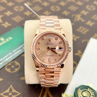 Day Date Rose Gold Dial Fluted Bezel Presidential Bracelet