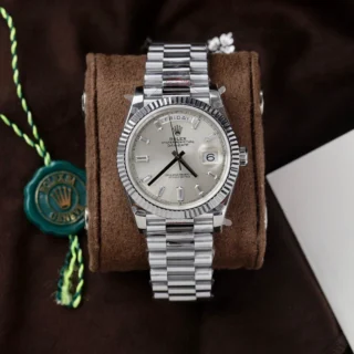 Day Date Silver Dial Fluted Bezel Presidential Bracelet