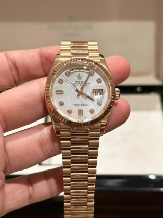 Day-Date Pearl Dial Rose Gold Presidential Bracelet